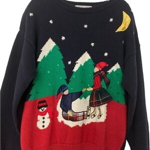 Vintage Haberdashery,Christmas Sampler 1993,Vintage sweater, M w/ embell…